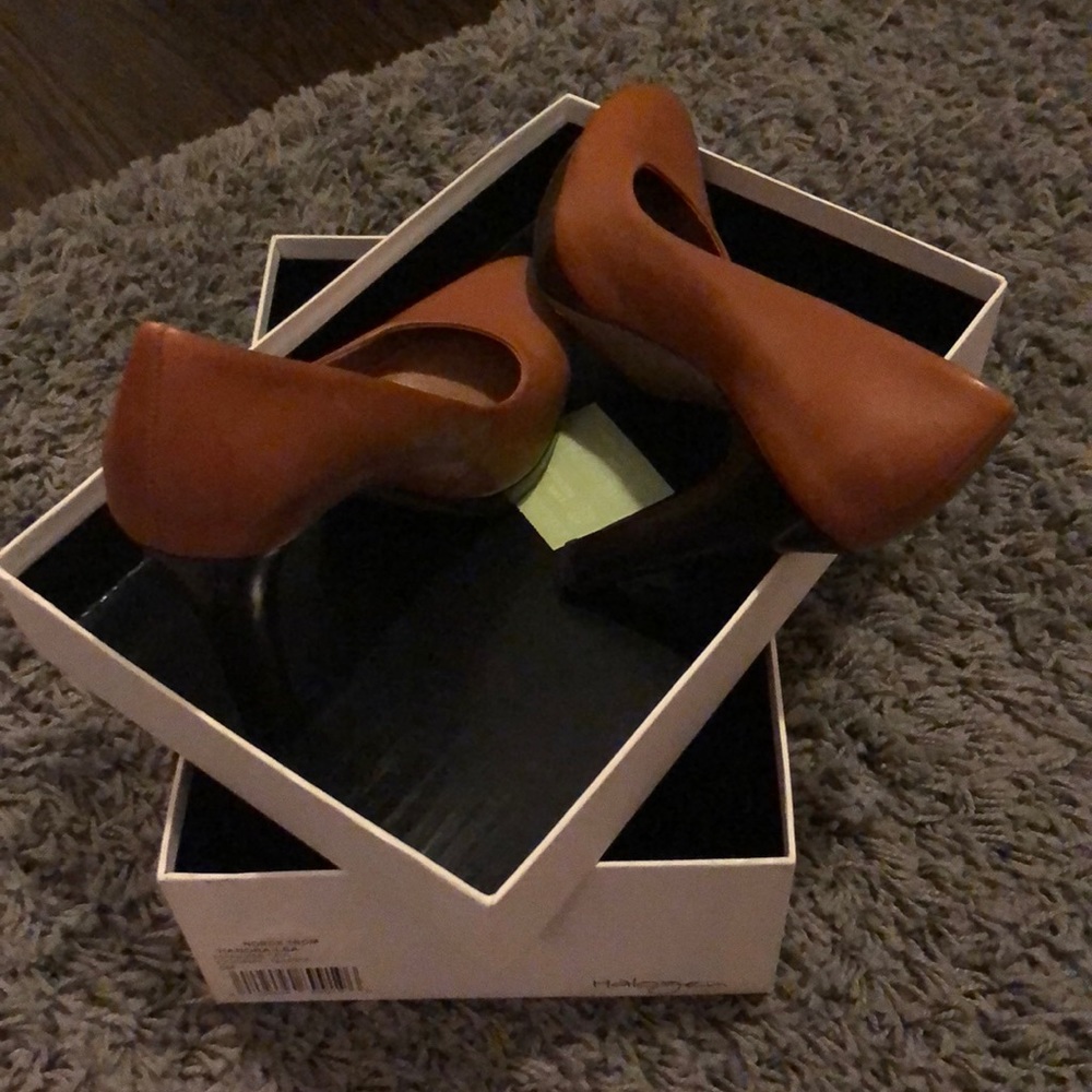 COPY - Halogen cognac Napa size 5M. 3 inches heel